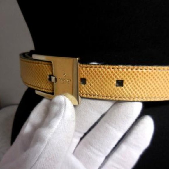 Gucci, Tom Ford Era, Tan Lizard Embossed Leather - Picture 3 of 8